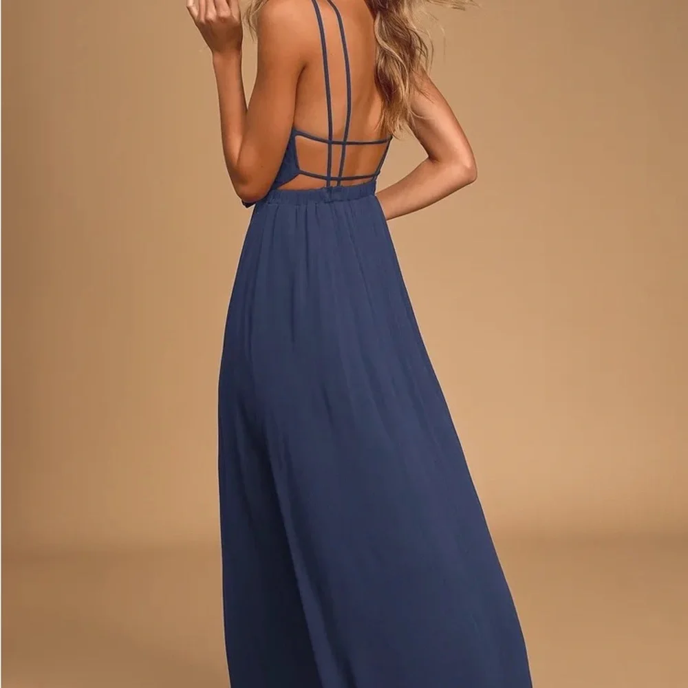 Lulus sz XS Lost in Paradise Navy Blue Maxi Dress - Picture 2 of 10